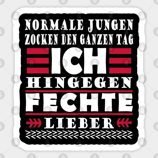 Fechten Männer Sport Degen Duell Spruch Sticker by FindYourFavouriteDesign